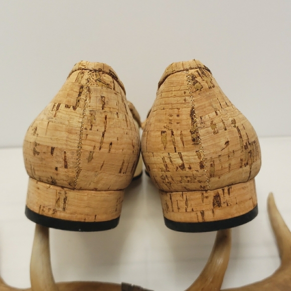 Vintage Rare Vaneli Cork & Mesh Bow Accent Ballet Flats Size 9.5 M - Picture 14 of 16